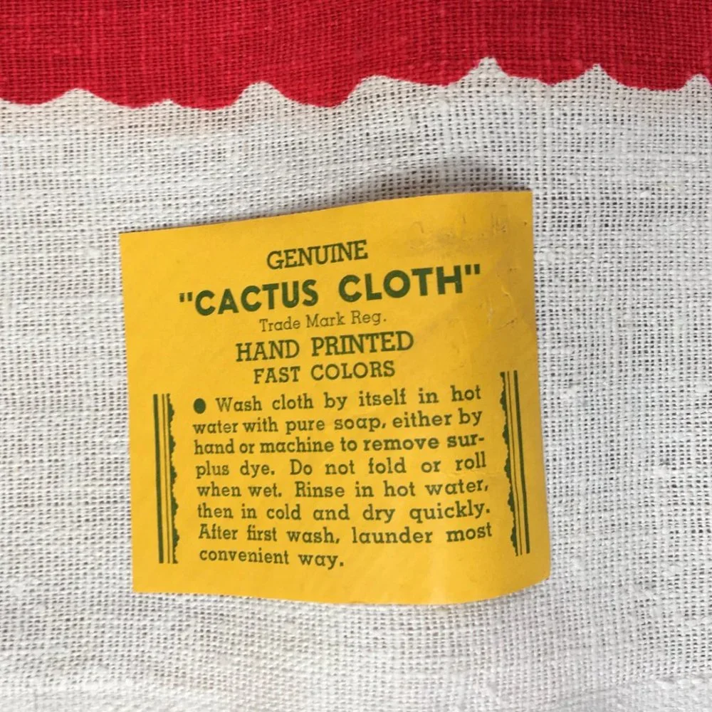 Vintage Alaska Tablecloth Cactus Cloth